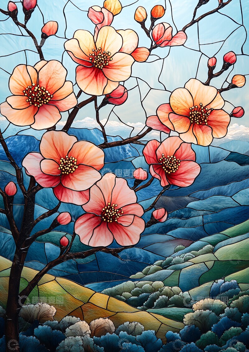 高清大图下载【趣麦麦图】樱花玻璃风景