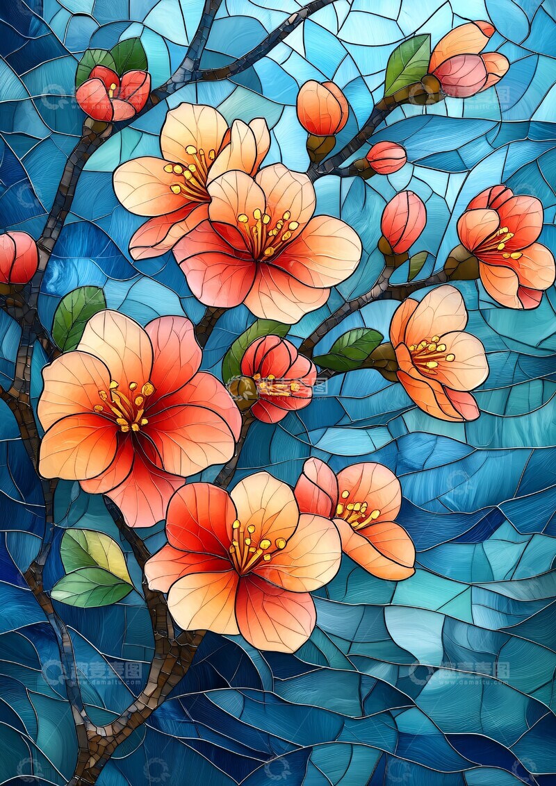 高清大图下载【趣麦麦图】樱花玻璃风景1