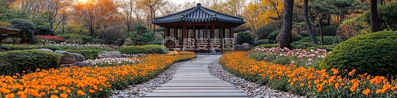 高清大图下载【趣麦麦图】花海与韩屋村1