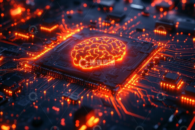 高清大图下载【趣麦麦图】芯片大脑电路板1