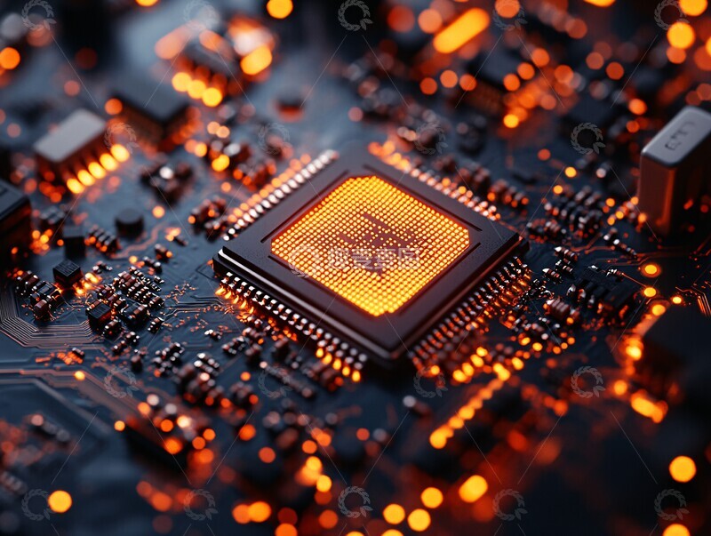 高清大图下载【趣麦麦图】芯片特写芯片场景光线1