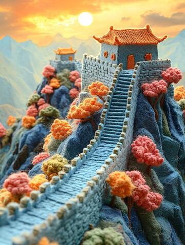 模糊长城与山脉1