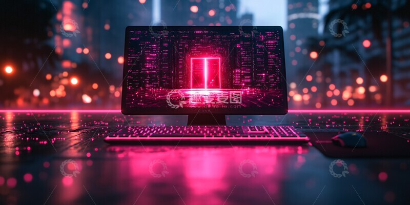 高清大图下载【趣麦麦图】电脑屏幕开门1