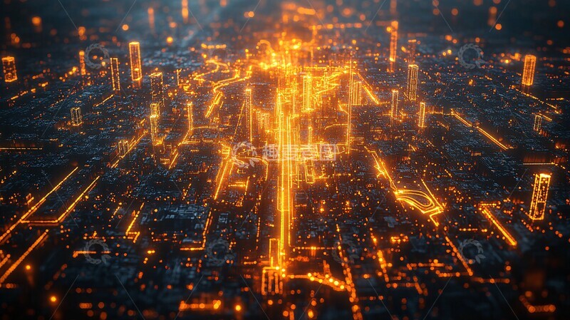 高清大图下载【趣麦麦图】城市线艺术夜景1