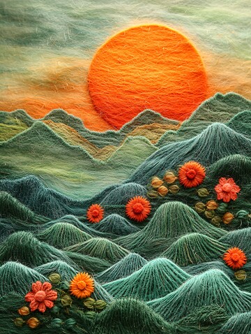 模糊长城与山脉