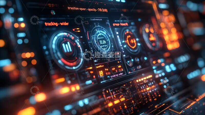 高清大图下载【趣麦麦图】蓝色手机未来界面1