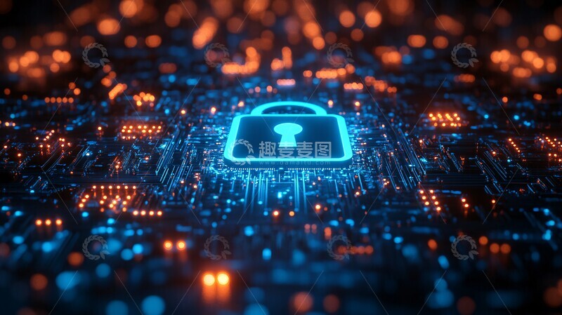 高清大图下载【趣麦麦图】网络安全数字锁