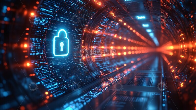 高清大图下载【趣麦麦图】网络安全数字锁1