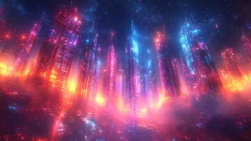 高楼林立光影交错