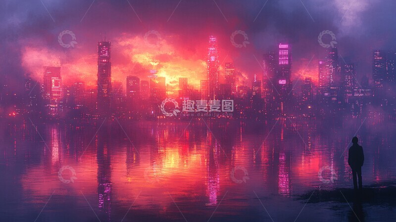 高清大图下载【趣麦麦图】数字符号城市