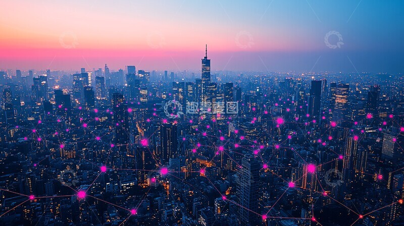 高清大图下载【趣麦麦图】智能城市数据连接