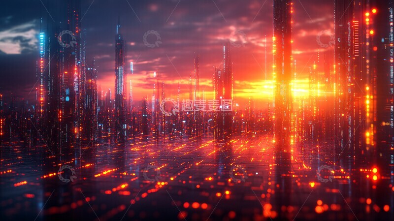 高清大图下载【趣麦麦图】智能金融都市天际