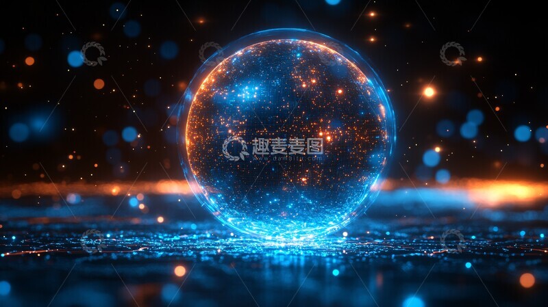 高清大图下载【趣麦麦图】蓝色电路背景