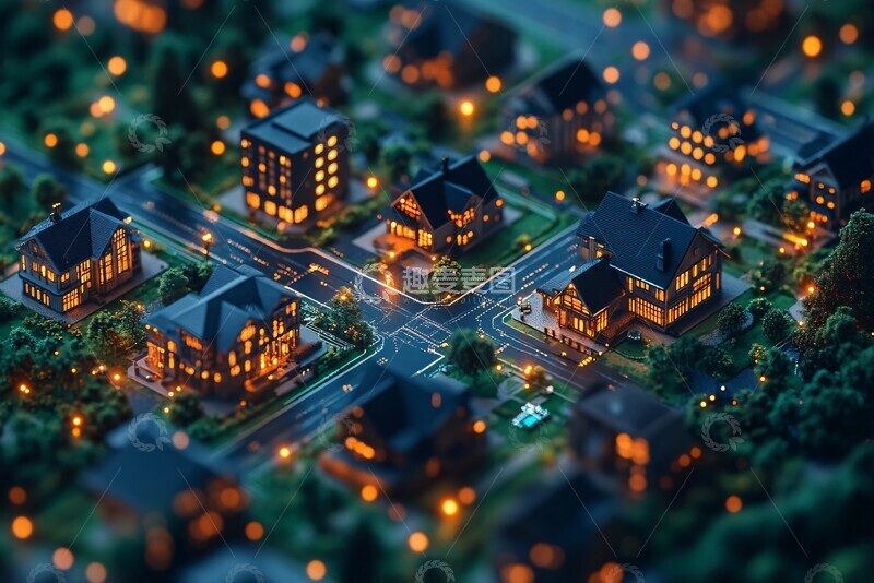 高清大图下载【趣麦麦图】数字建筑与地块