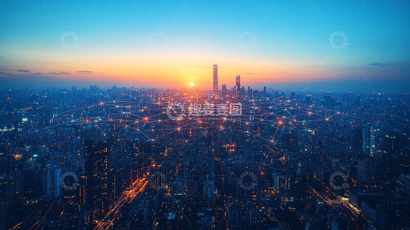 高清大图下载【趣麦麦图】智能城市数据连接1