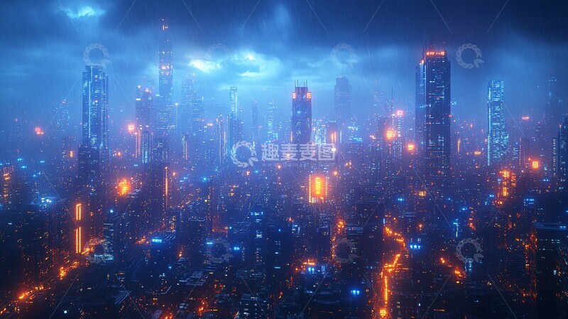 高清大图下载【趣麦麦图】未来城市夜景114