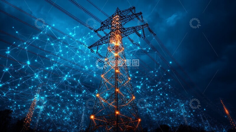 高清大图下载【趣麦麦图】电脉冲网络连接