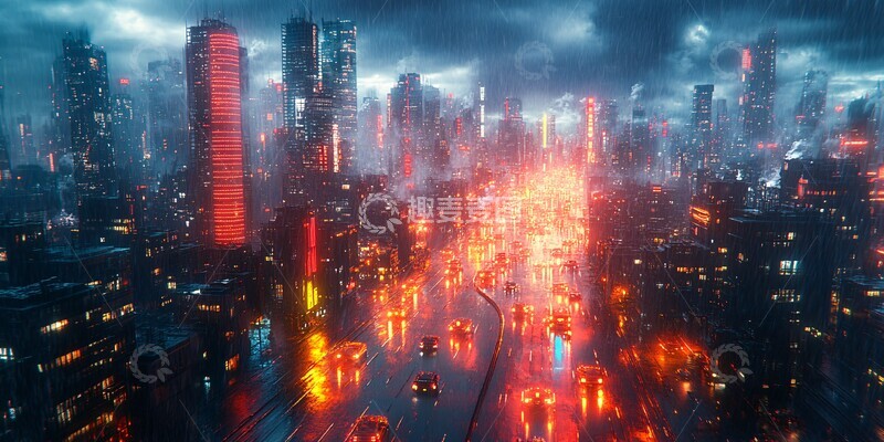 高清大图下载【趣麦麦图】科技城市夜空