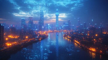 蓝光汇聚未来图景