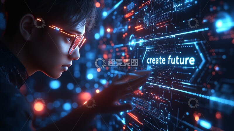 高清大图下载【趣麦麦图】创建未来创建未来科技1