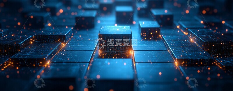 高清大图下载【趣麦麦图】黑色立方体网络