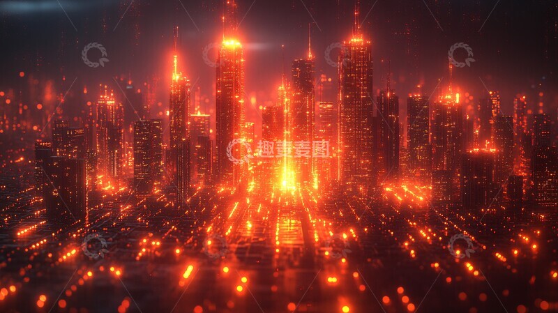 高清大图下载【趣麦麦图】科技城市线图2