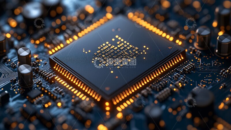 高清大图下载【趣麦麦图】计算机芯片渲染3