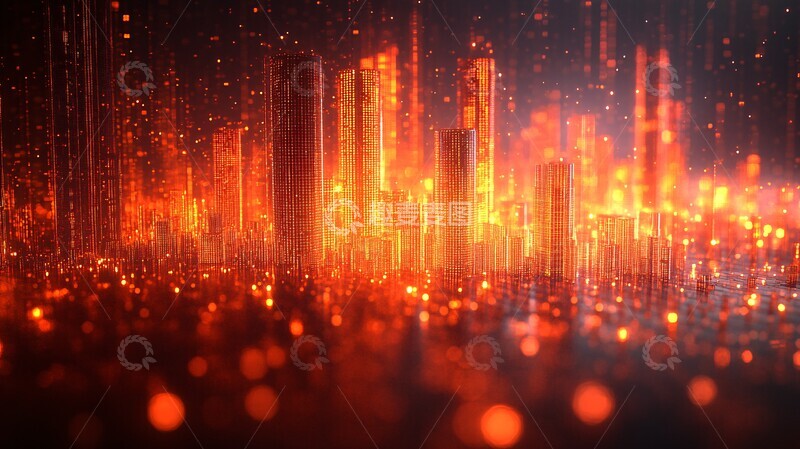 高清大图下载【趣麦麦图】科技城市线图1