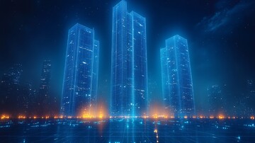 蓝色网格建筑群2