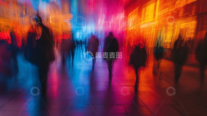 高清大图下载【趣麦麦图】拥挤街道的光影1