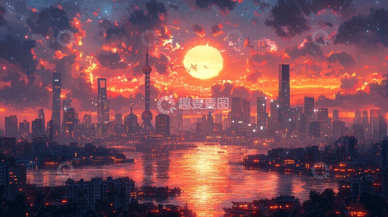 高清大图下载【趣麦麦图】展会徽章未来像素艺术1