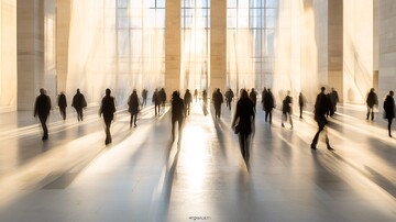 拥挤街道的光影