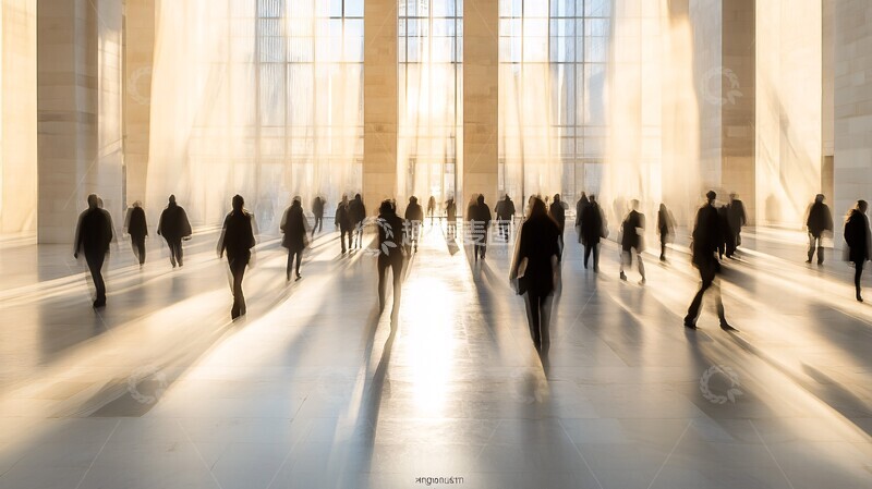 高清大图下载【趣麦麦图】拥挤街道的光影