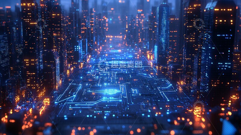 高清大图下载【趣麦麦图】水彩金融城景观2