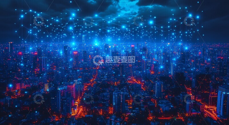 高清大图下载【趣麦麦图】数字网络城市景观2