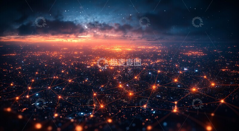 高清大图下载【趣麦麦图】数字网络城市景观1