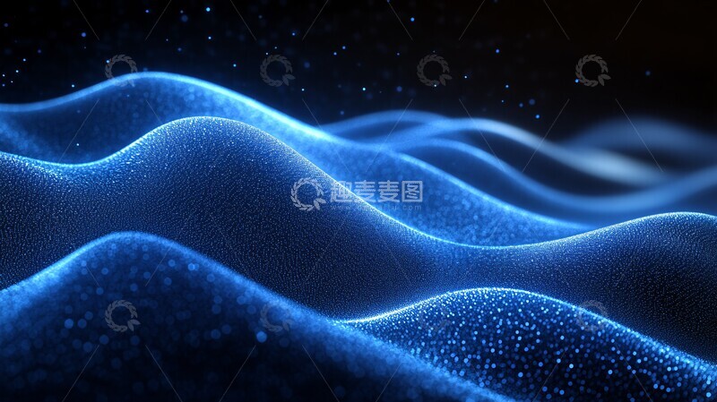 高清大图下载【趣麦麦图】科技蓝线立方分布1