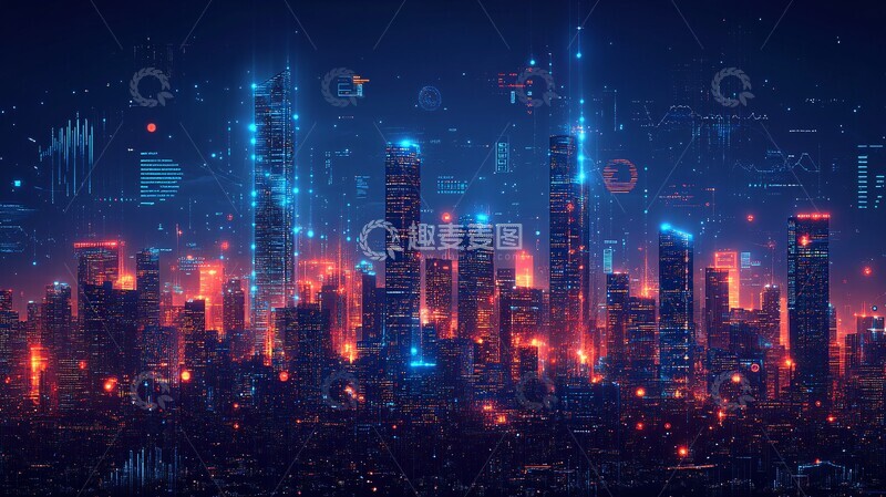 高清大图下载【趣麦麦图】智能城市数据图4