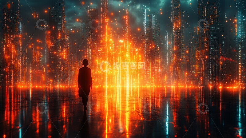 高清大图下载【趣麦麦图】-玻璃建筑光网1