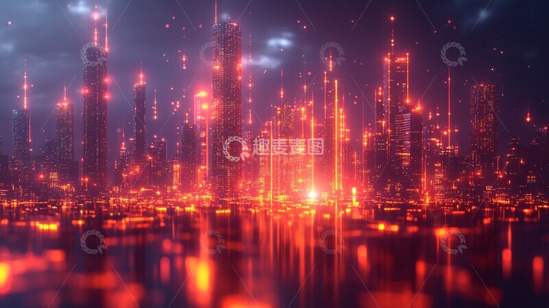 高清大图下载【趣麦麦图】城市网络节点图1