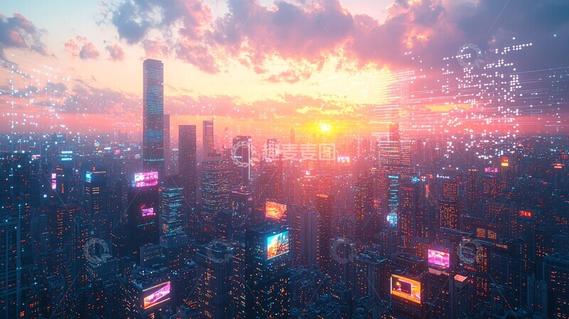 高清大图下载【趣麦麦图】玻璃钢结构城市