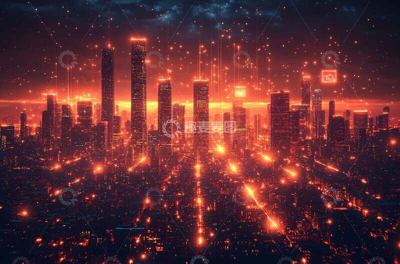 高清大图下载【趣麦麦图】智能城市连接1
