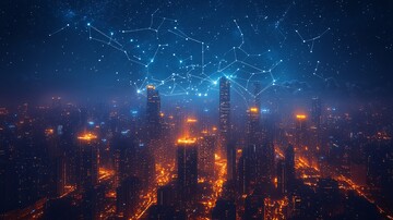 智慧城市夜空图