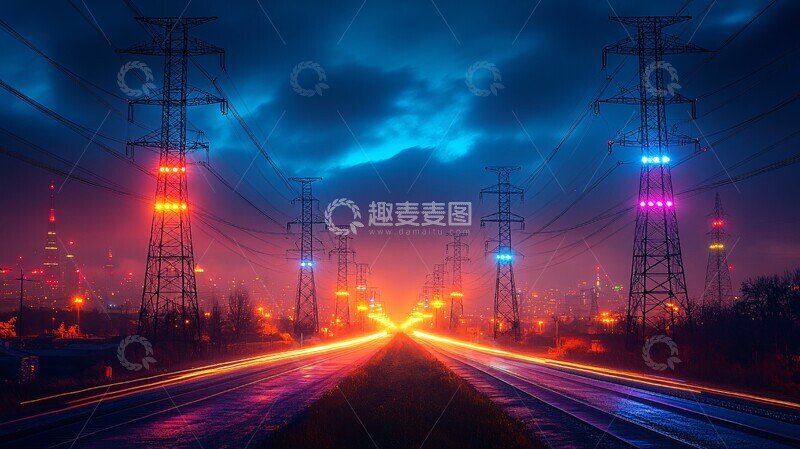 高清大图下载【趣麦麦图】能源网络系统