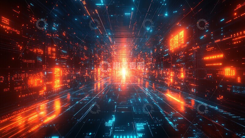 高清大图下载【趣麦麦图】霓虹街道城市网格