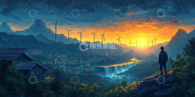 高清大图下载【趣麦麦图】城市能源夜景