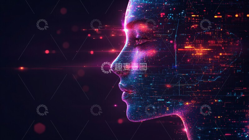 高清大图下载【趣麦麦图】与深紫背景人工智能深紫背景