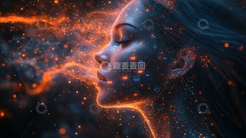 高清大图下载【趣麦麦图】人类头部数据化1