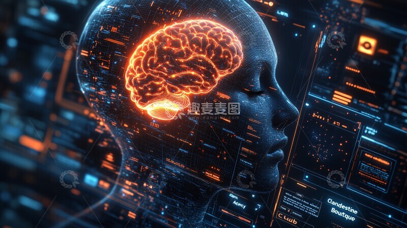 高清大图下载【趣麦麦图】脑神经科技头像1