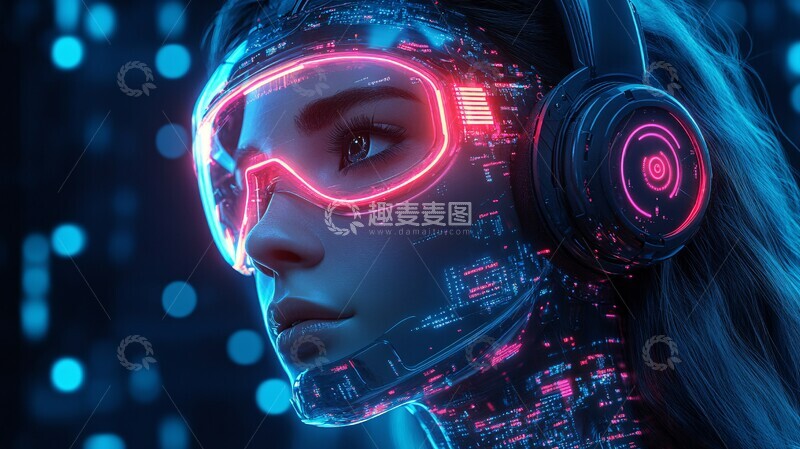 高清大图下载【趣麦麦图】机器人头像女助手